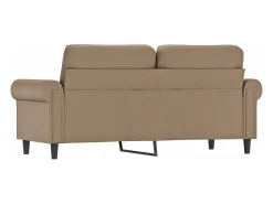 Sofá de 2 lugares 140 cm couro artificial cor cappuccino PT115894 Castanho