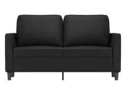 New Sofá de 2 lugares 120 cm couro artificial PT253000 Preto