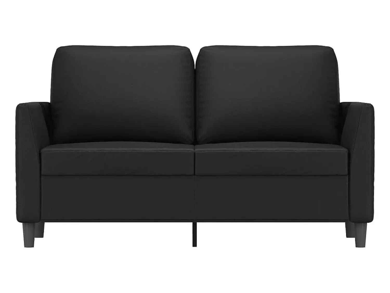 New Sofá de 2 lugares 120 cm couro artificial PT253000 Preto