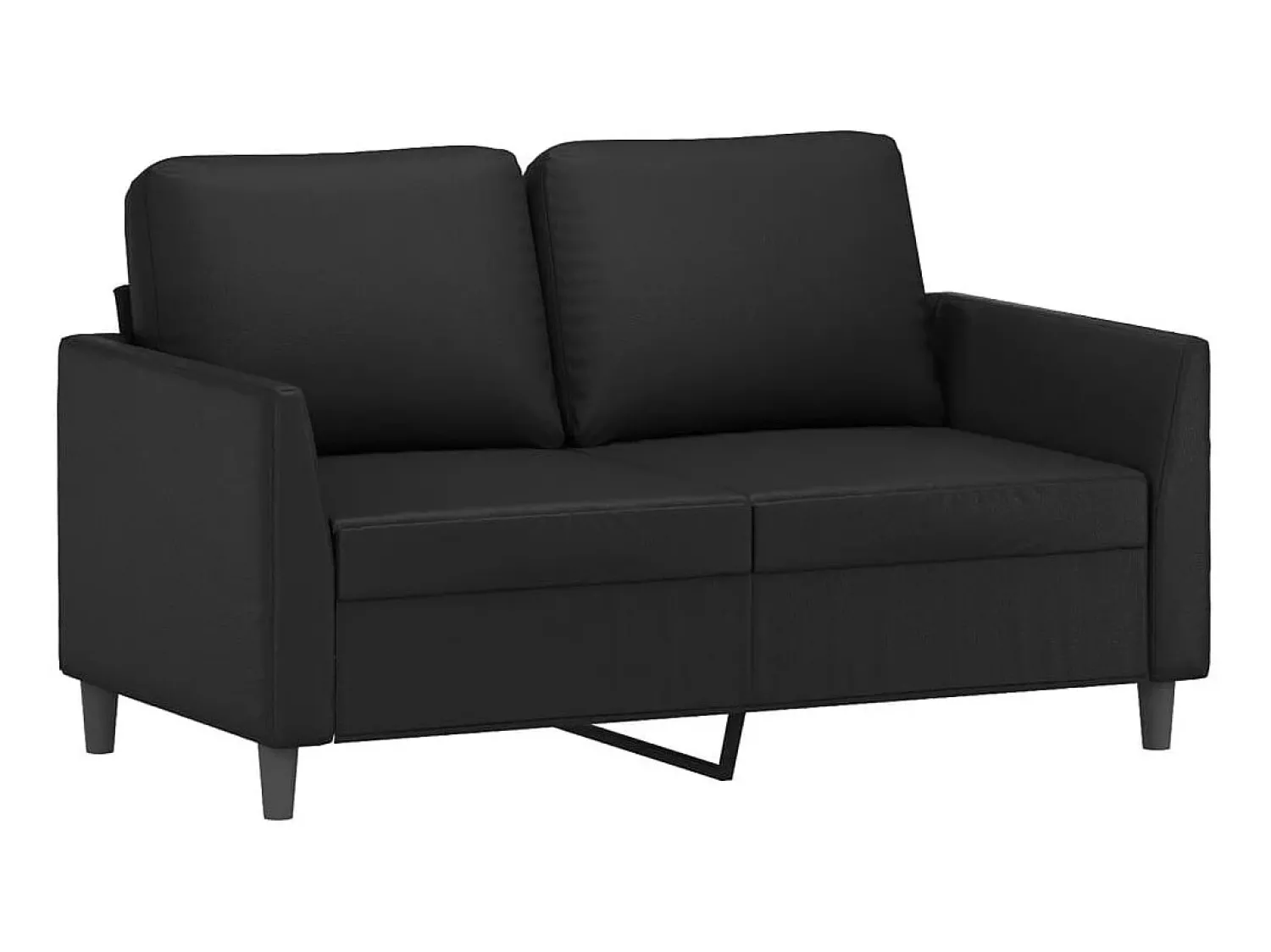New Sofá de 2 lugares 120 cm couro artificial PT253000 Preto
