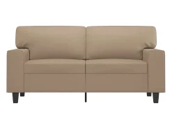 Sofá*vidaxl Sofá de 2 lugares 120 cm couro artificial cor cappuccino Castanho