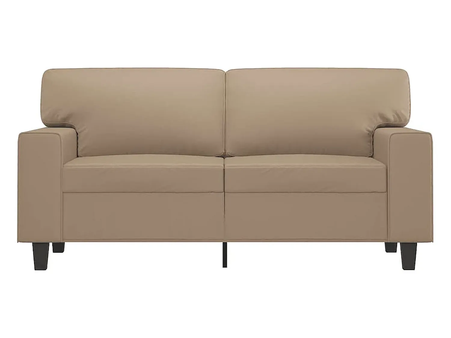 Sofá*vidaxl Sofá de 2 lugares 120 cm couro artificial cor cappuccino Castanho