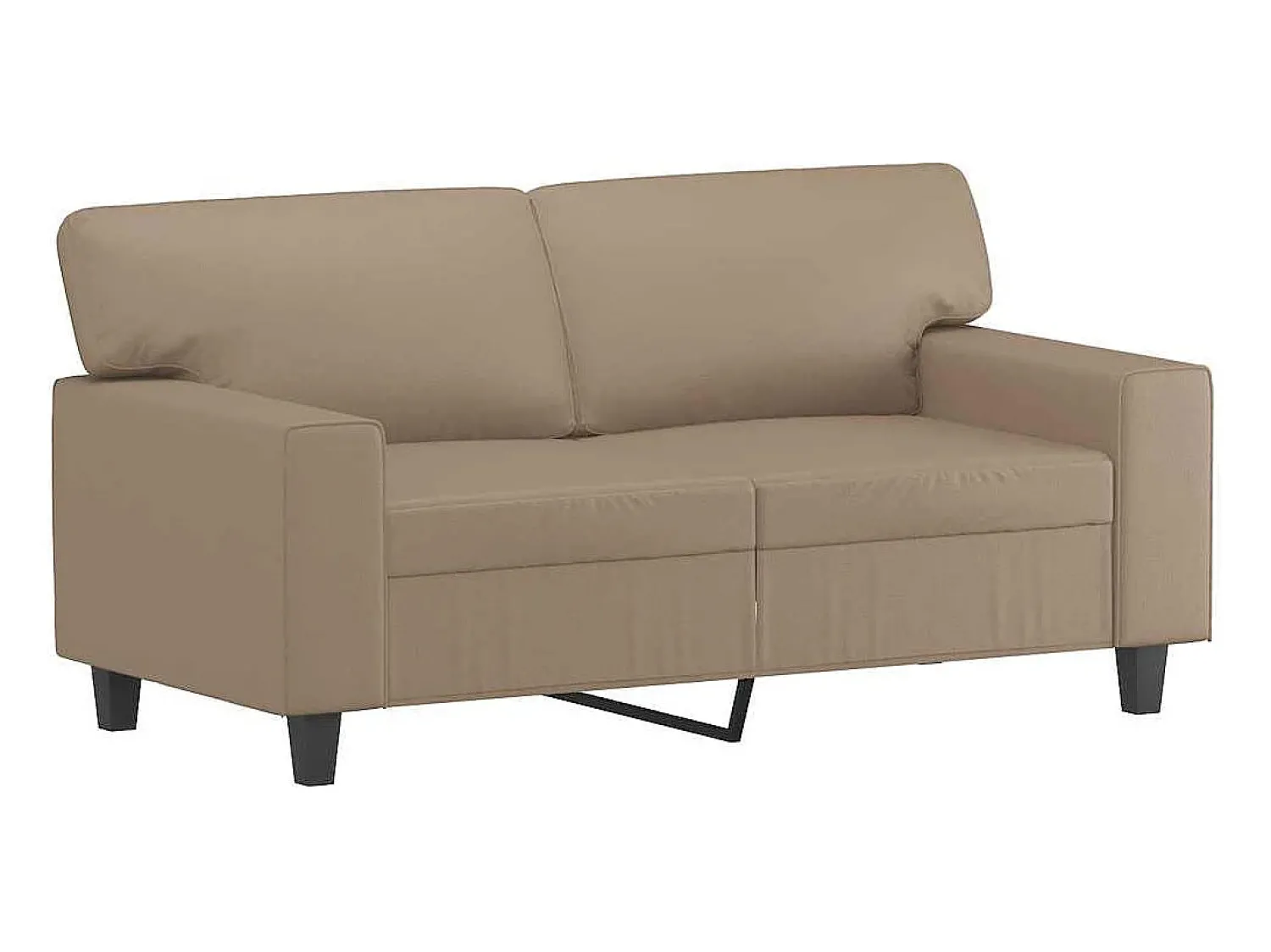 Sofá*vidaxl Sofá de 2 lugares 120 cm couro artificial cor cappuccino Castanho