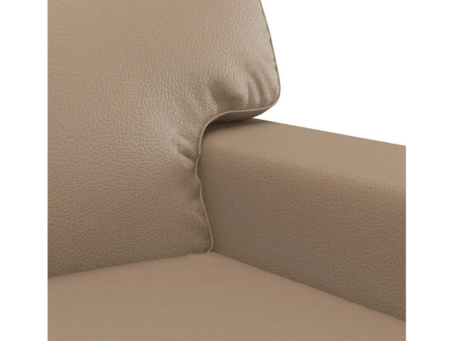Sofá*vidaxl Sofá de 2 lugares 120 cm couro artificial cor cappuccino Castanho