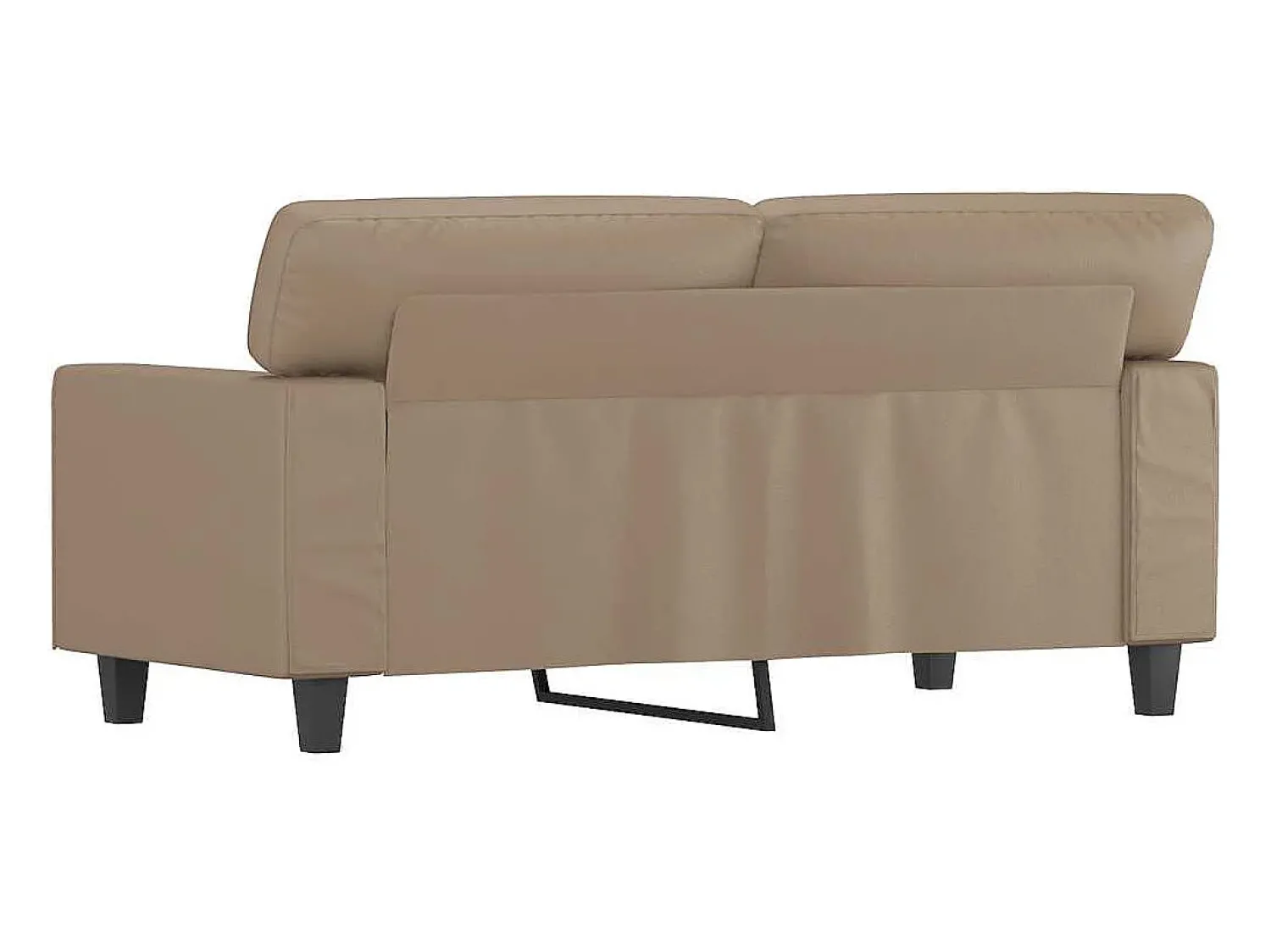 Sofá*vidaxl Sofá de 2 lugares 120 cm couro artificial cor cappuccino Castanho