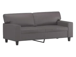 Sofá* Sofá de 2 lugares 140 cm couro artificial cinza PT329612 Cinzento