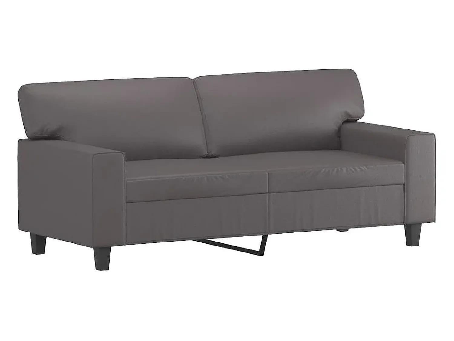 Sofá* Sofá de 2 lugares 140 cm couro artificial cinza PT329612 Cinzento