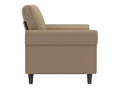 Sofá* Sofá de 2 lugares 120 cm couro artificial cor cappuccino PT952875 Castanho