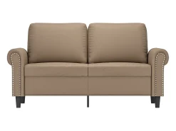 Sofá* Sofá de 2 lugares 120 cm couro artificial cor cappuccino PT952875 Castanho