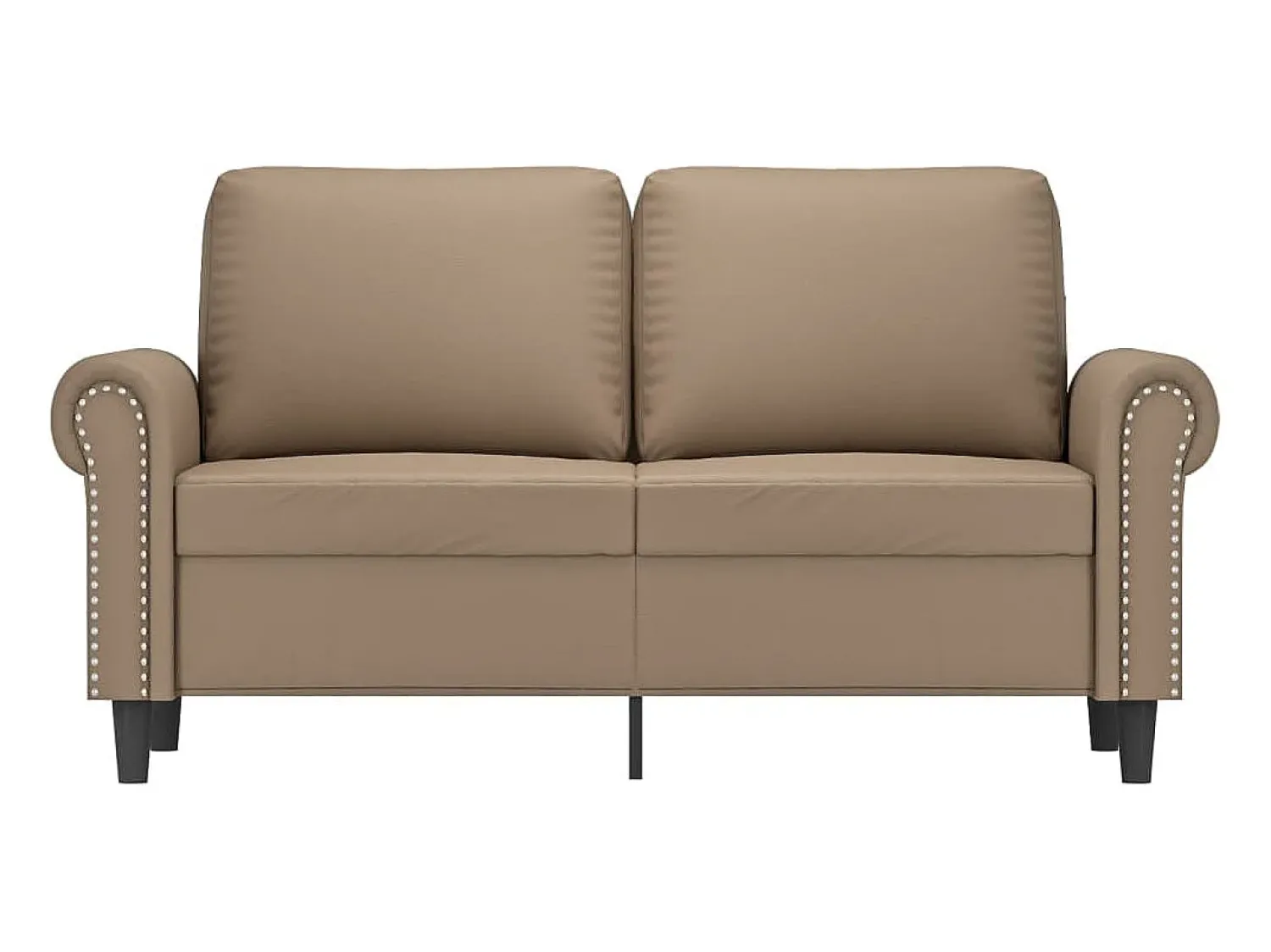 Sofá* Sofá de 2 lugares 120 cm couro artificial cor cappuccino PT952875 Castanho