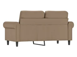 Sofá* Sofá de 2 lugares 120 cm couro artificial cor cappuccino PT952875 Castanho