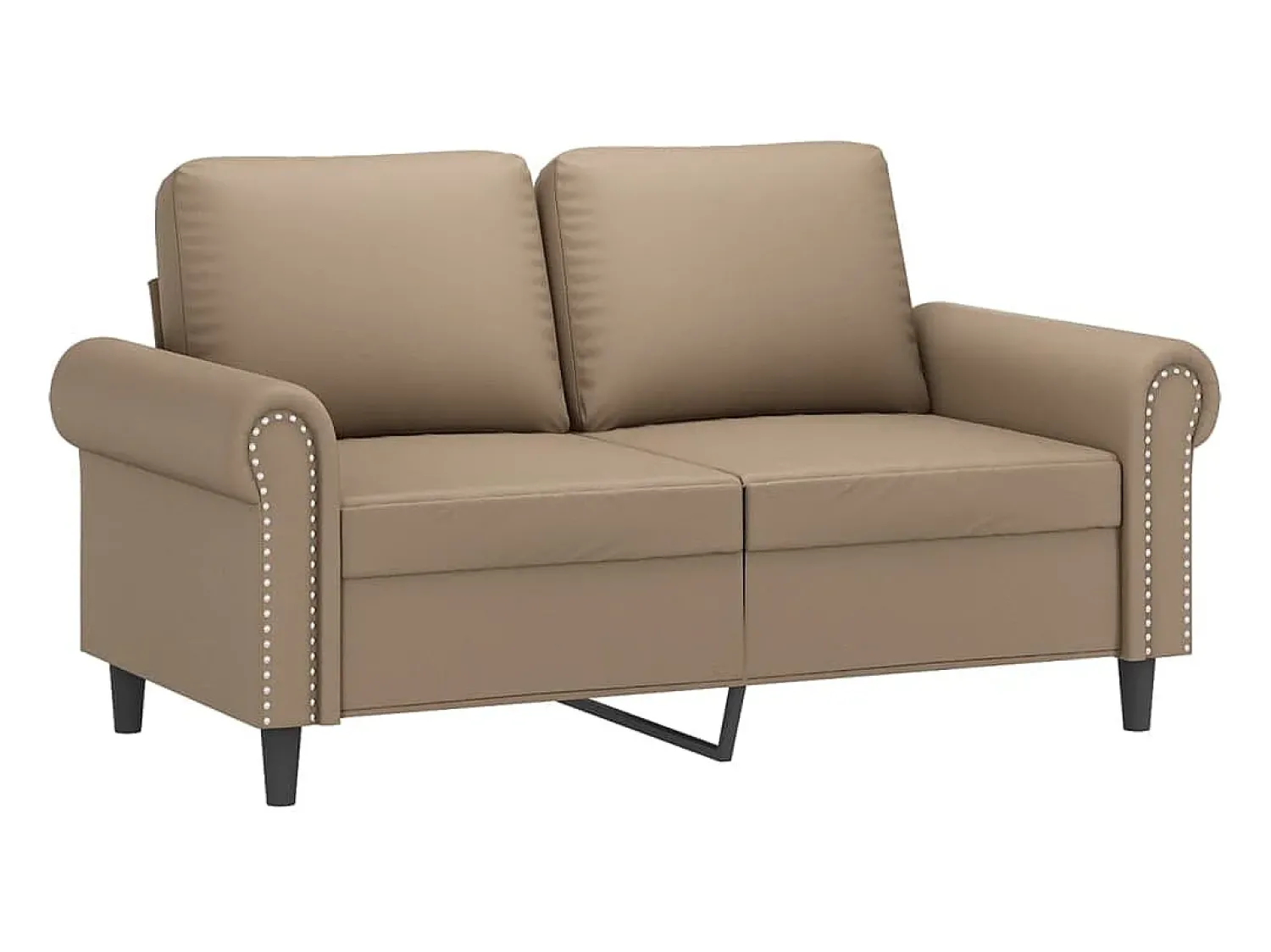 Sofá* Sofá de 2 lugares 120 cm couro artificial cor cappuccino PT952875 Castanho