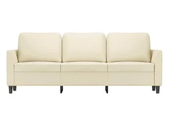 vidaxl Sofá de 3 lugares 180 cm couro artificial cor^ Sofá