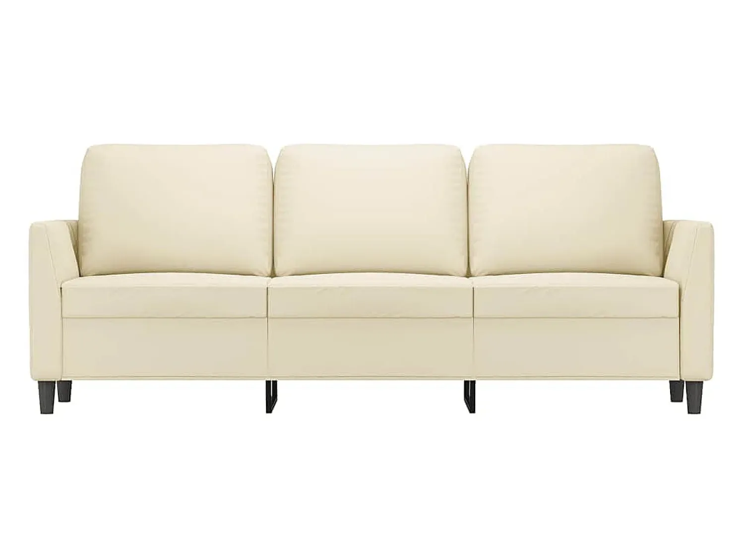vidaxl Sofá de 3 lugares 180 cm couro artificial cor^ Sofá