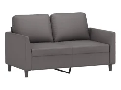 Sofá| Sofá de 2 lugares 120 cm couro artificial cinza PT241205 Cinzento