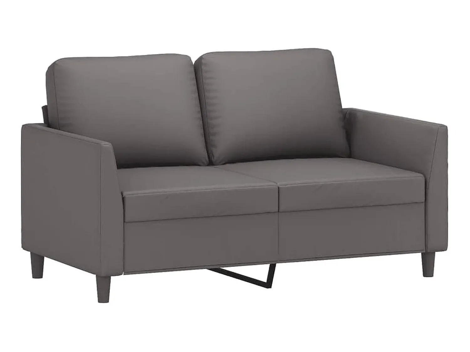 Sofá| Sofá de 2 lugares 120 cm couro artificial cinza PT241205 Cinzento