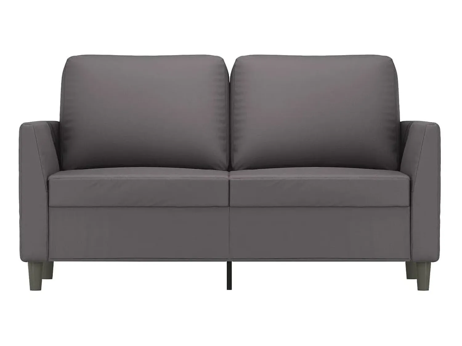 Sofá| Sofá de 2 lugares 120 cm couro artificial cinza PT241205 Cinzento