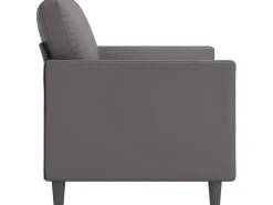 Sofá| Sofá de 2 lugares 120 cm couro artificial cinza PT241205 Cinzento