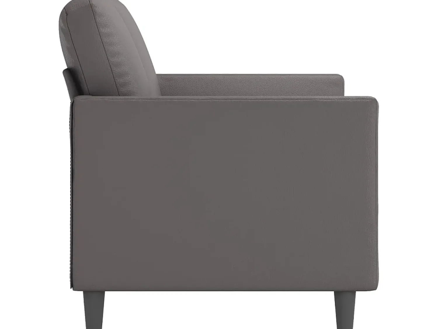 Sofá| Sofá de 2 lugares 120 cm couro artificial cinza PT241205 Cinzento
