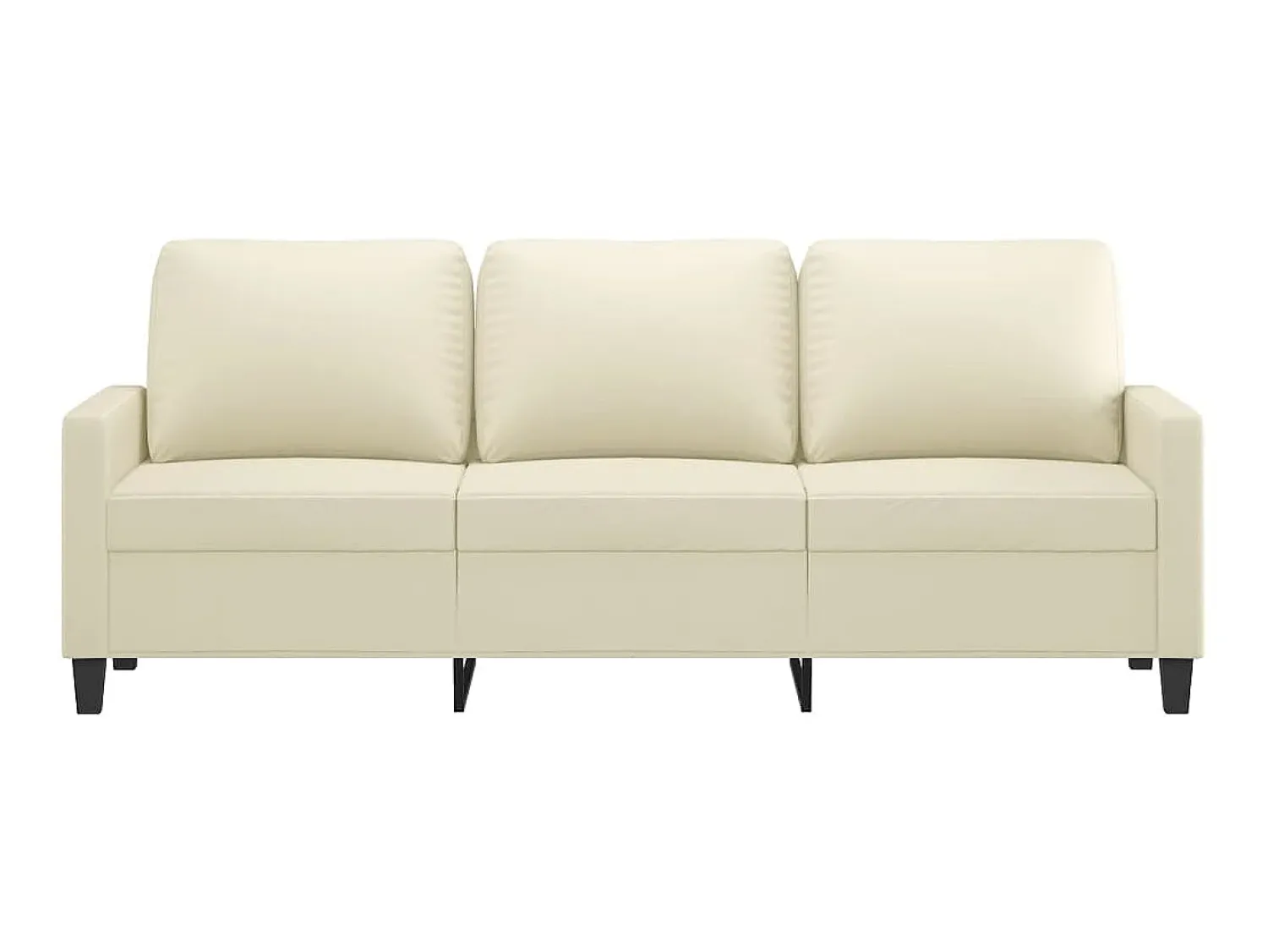 Sofá de 3 lugares 180 cm couro artificial cor PT227712^ Sofá
