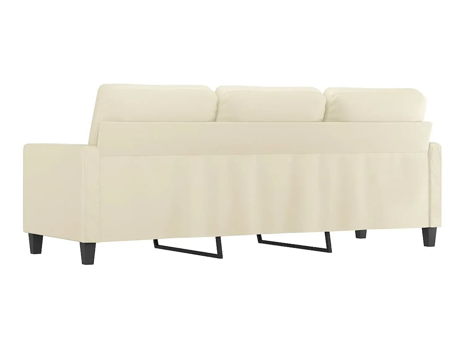 Sofá de 3 lugares 180 cm couro artificial cor PT227712^ Sofá
