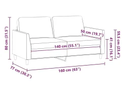 Sofá*vidaxl Sofá de 2 lugares 140 cm couro artificial Preto