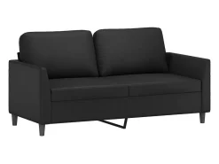 Sofá*vidaxl Sofá de 2 lugares 140 cm couro artificial Preto