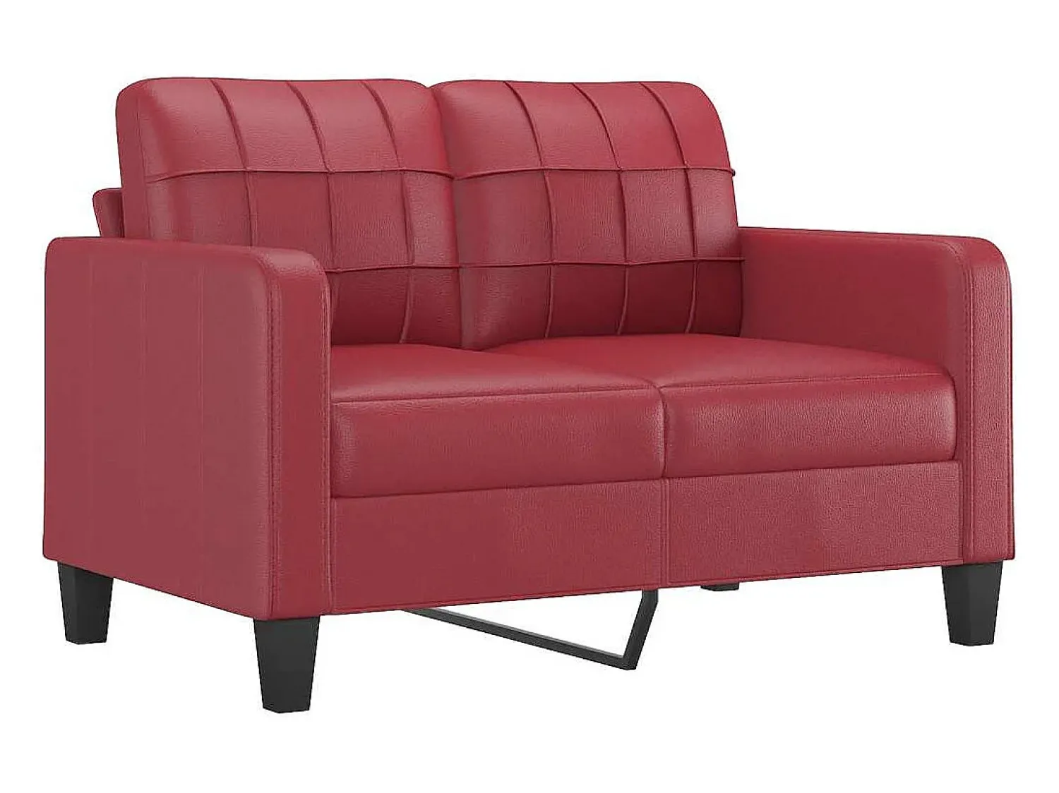 Sofá*vidaxl Sofá de 2 lugares 120 cm couro artificial tinto Vermelho