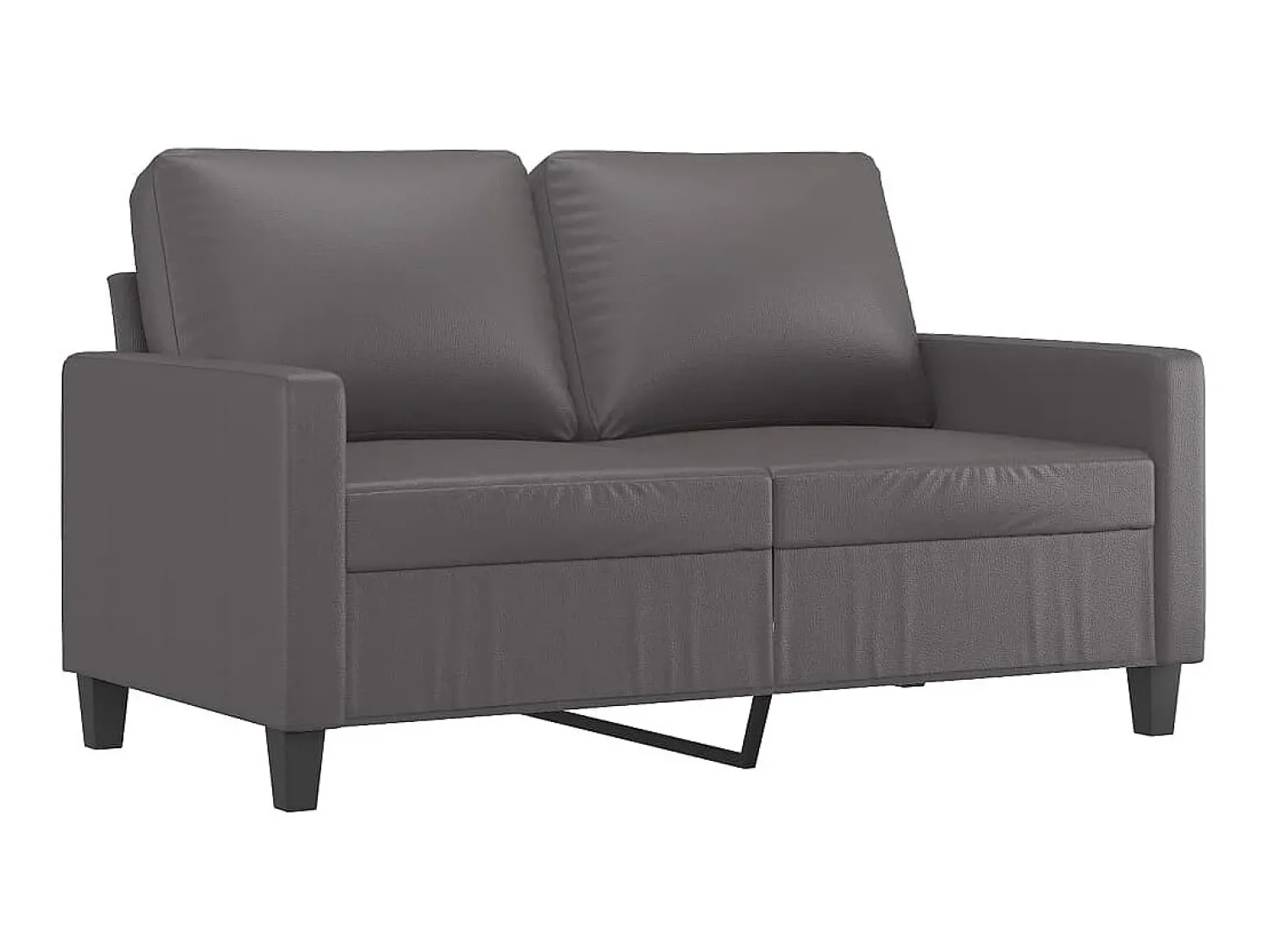 Sofá* Sofá de 2 lugares 120 cm couro artificial cinza PT758103 Cinzento