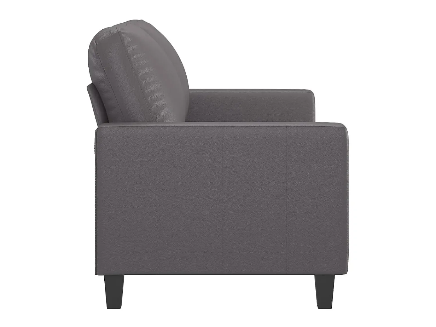 Sofá* Sofá de 2 lugares 120 cm couro artificial cinza PT758103 Cinzento