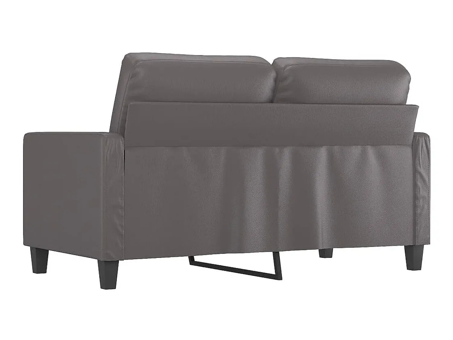 Sofá* Sofá de 2 lugares 120 cm couro artificial cinza PT758103 Cinzento