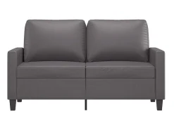 Sofá* Sofá de 2 lugares 120 cm couro artificial cinza PT758103 Cinzento