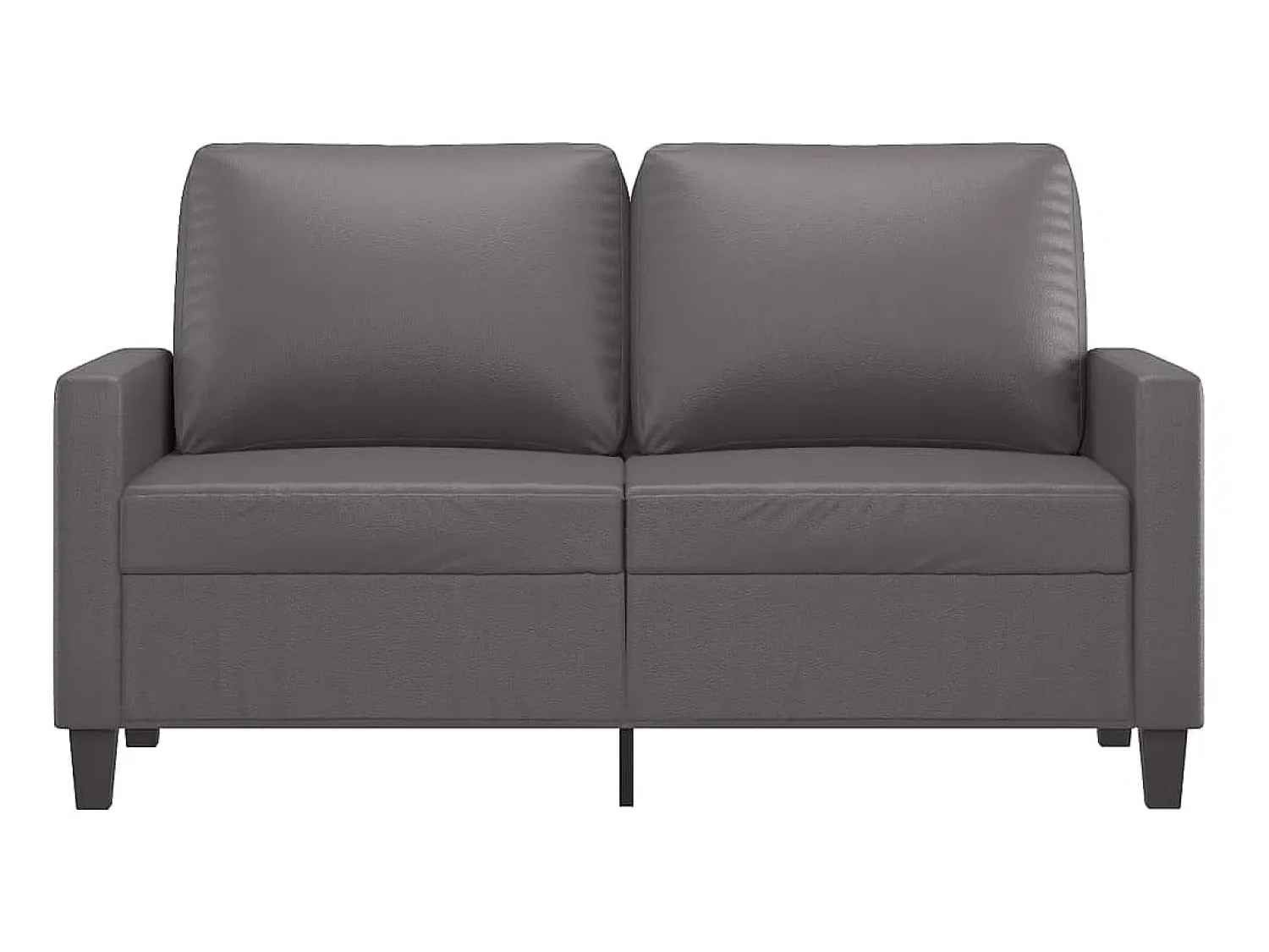 Sofá* Sofá de 2 lugares 120 cm couro artificial cinza PT758103 Cinzento