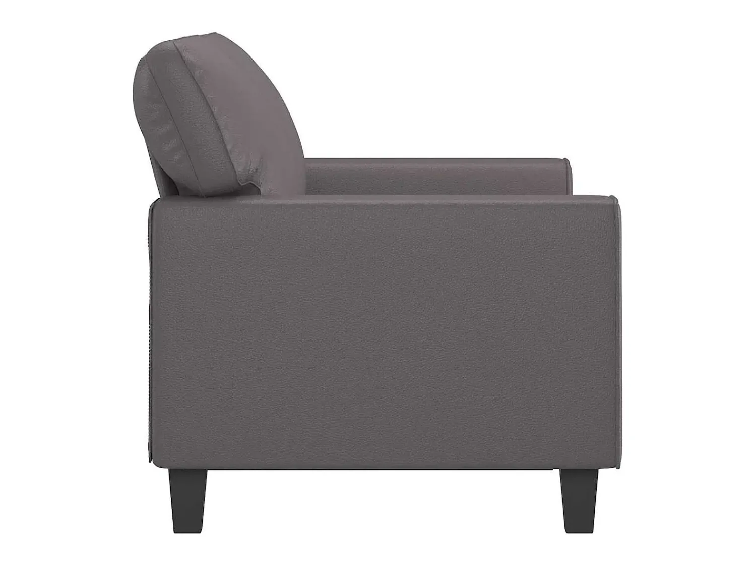 Discount vidaxl Sofá de 2 lugares 120 cm couro artificial cinza Cinzento