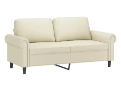Sofá de 2 lugares 140 cm couro artificial cor PT608940^ Sofá