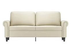 Sofá de 2 lugares 140 cm couro artificial cor PT608940^ Sofá