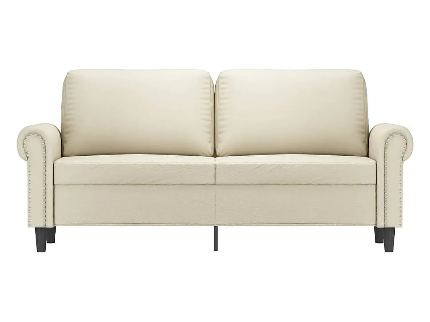 Sofá de 2 lugares 140 cm couro artificial cor PT608940^ Sofá