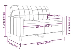 Sofá|vidaxl Sofá de 2 lugares 120 cm couro artificial cor cappuccino Castanho