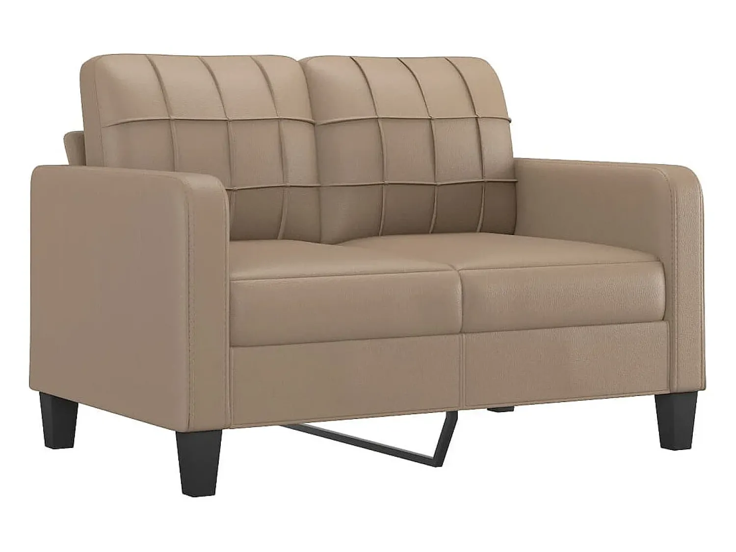 Sofá|vidaxl Sofá de 2 lugares 120 cm couro artificial cor cappuccino Castanho