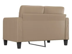 Sofá|vidaxl Sofá de 2 lugares 120 cm couro artificial cor cappuccino Castanho