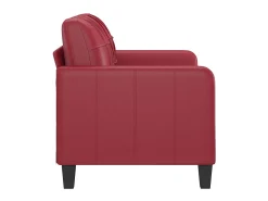 New Sofá de 2 lugares 120 cm couro artificial tinto PT993016 Vermelho