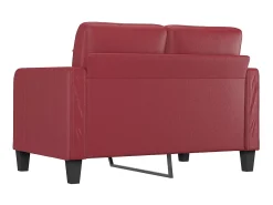 New Sofá de 2 lugares 120 cm couro artificial tinto PT993016 Vermelho