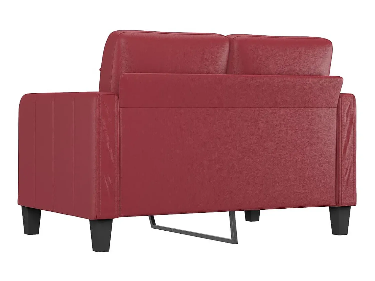 New Sofá de 2 lugares 120 cm couro artificial tinto PT993016 Vermelho