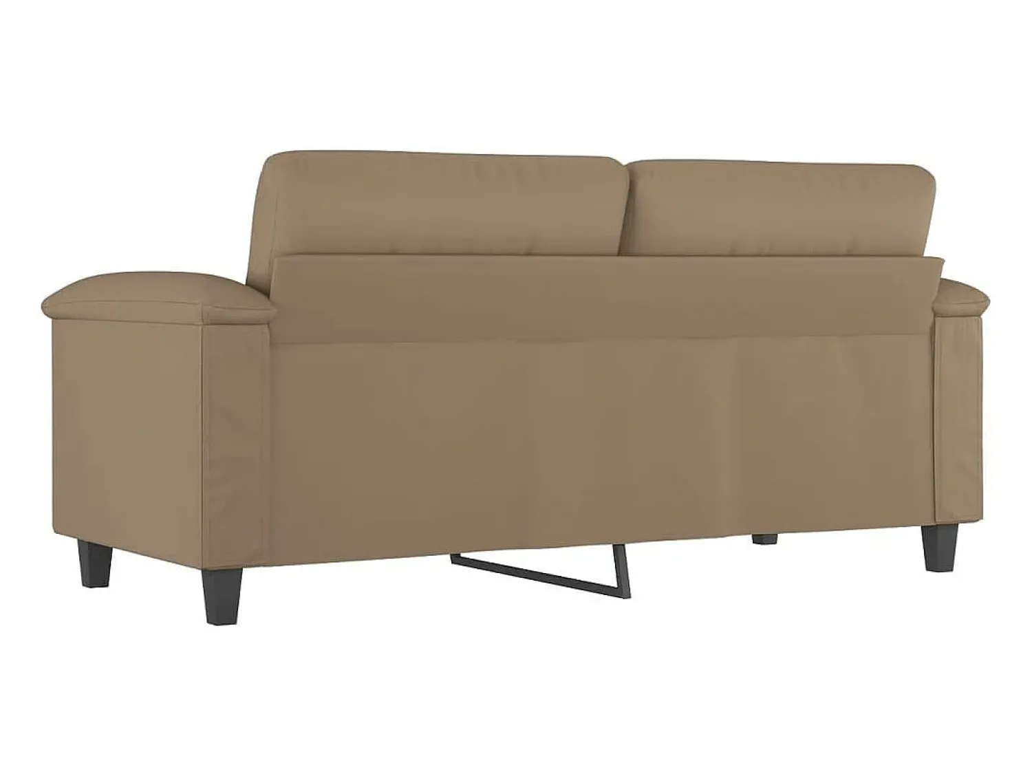 Sofá| Sofá de 2 lugares 140 cm couro artificial cor cappuccino PT387138 Castanho