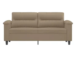 Sofá| Sofá de 2 lugares 140 cm couro artificial cor cappuccino PT387138 Castanho