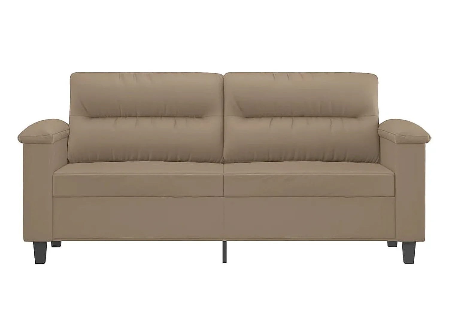 Sofá| Sofá de 2 lugares 140 cm couro artificial cor cappuccino PT387138 Castanho