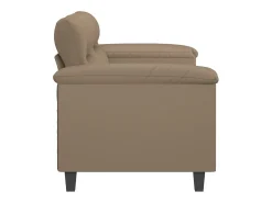 Sofá| Sofá de 2 lugares 140 cm couro artificial cor cappuccino PT387138 Castanho