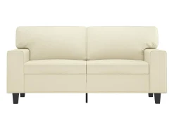 Sofá| Sofá de 2 lugares 120 cm couro artificial cor PT929279 Creme