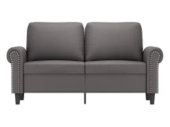 Sofá| Sofá de 2 lugares 120 cm couro artificial cinza PT117820 Cinzento