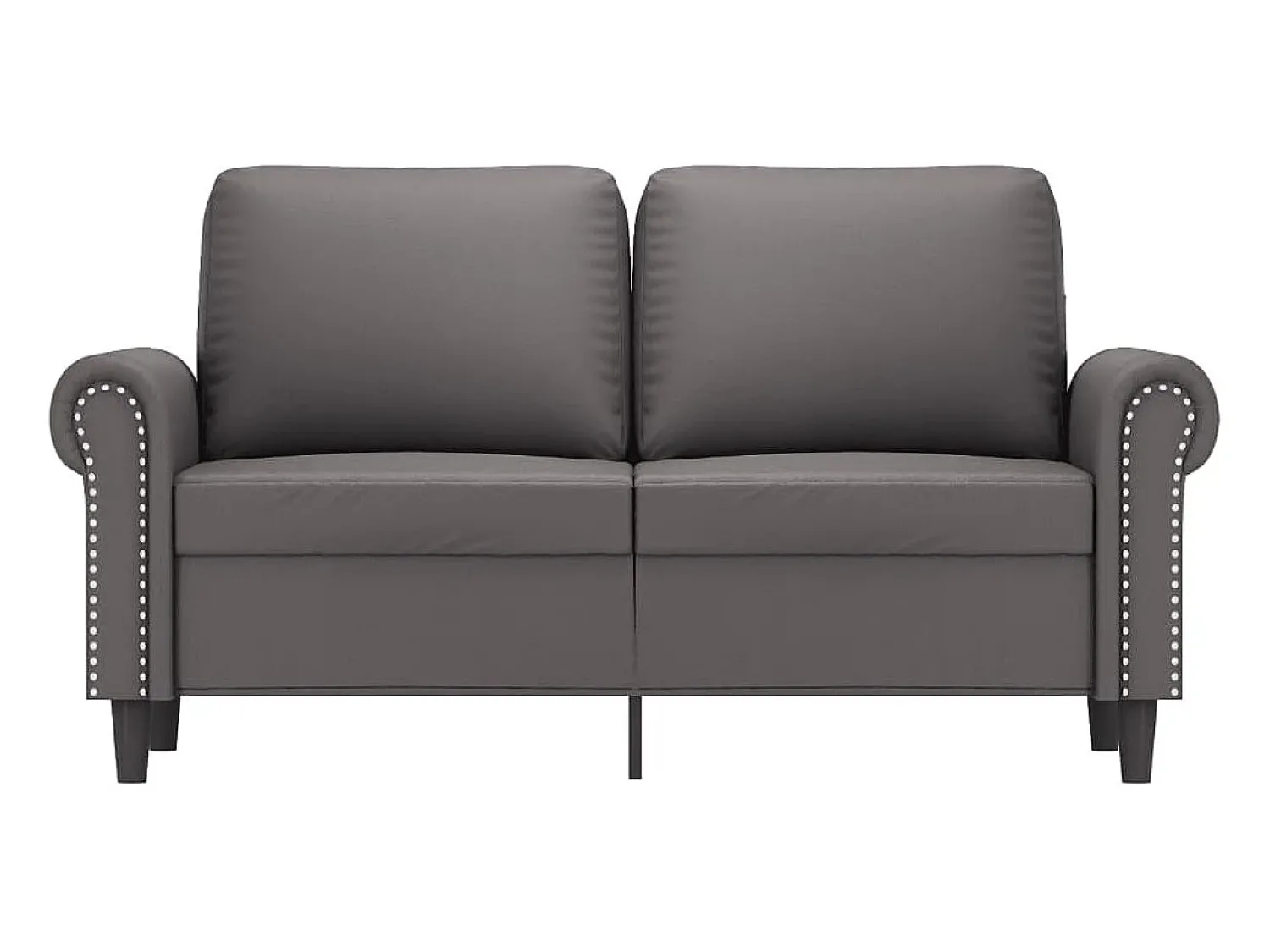 Sofá| Sofá de 2 lugares 120 cm couro artificial cinza PT117820 Cinzento